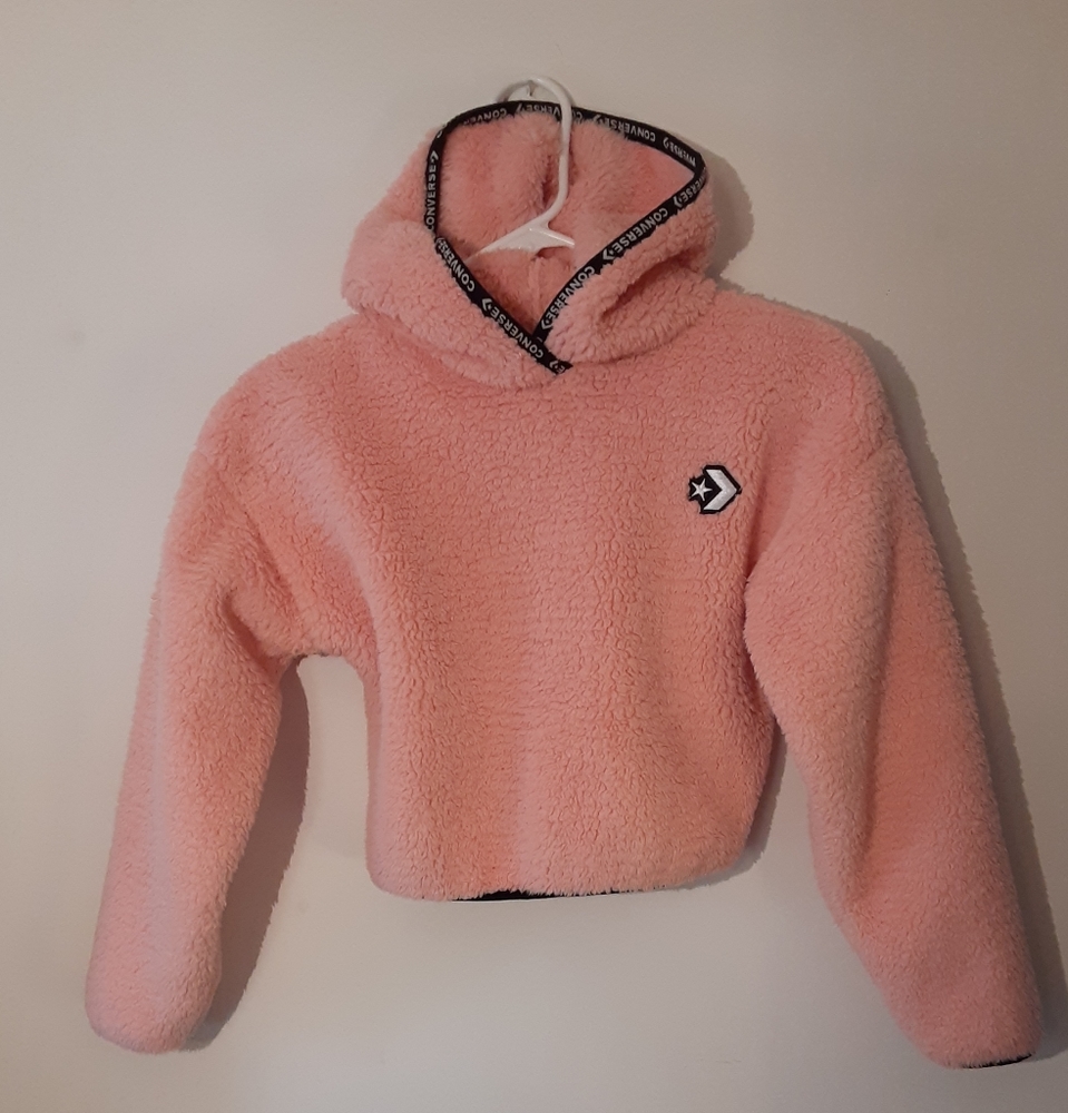 Converse girls sherpa hoodie.   Size small 8-10 yrs.